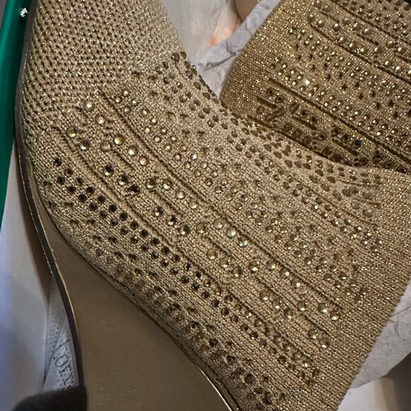 LAUREN LORRAINE NEW in BOX MARTHA GOLD MESH WEDGE MULE RHINESTONED SIZE 6 1/2 M - Picture 9 of 9